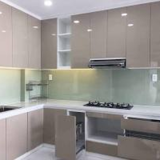 Tủ bếp hợp kim nhôm cánh acrylic