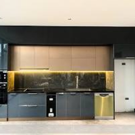 Tủ bếp hợp kim nhôm cánh laminate